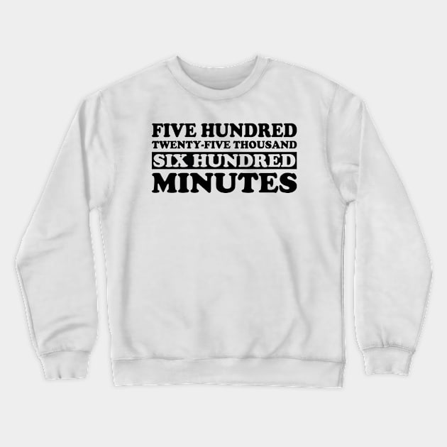 Five Hundred Twenty-five Thousand Six Hundred Minutes Rent Crewneck Sweatshirt by Trending-Gifts